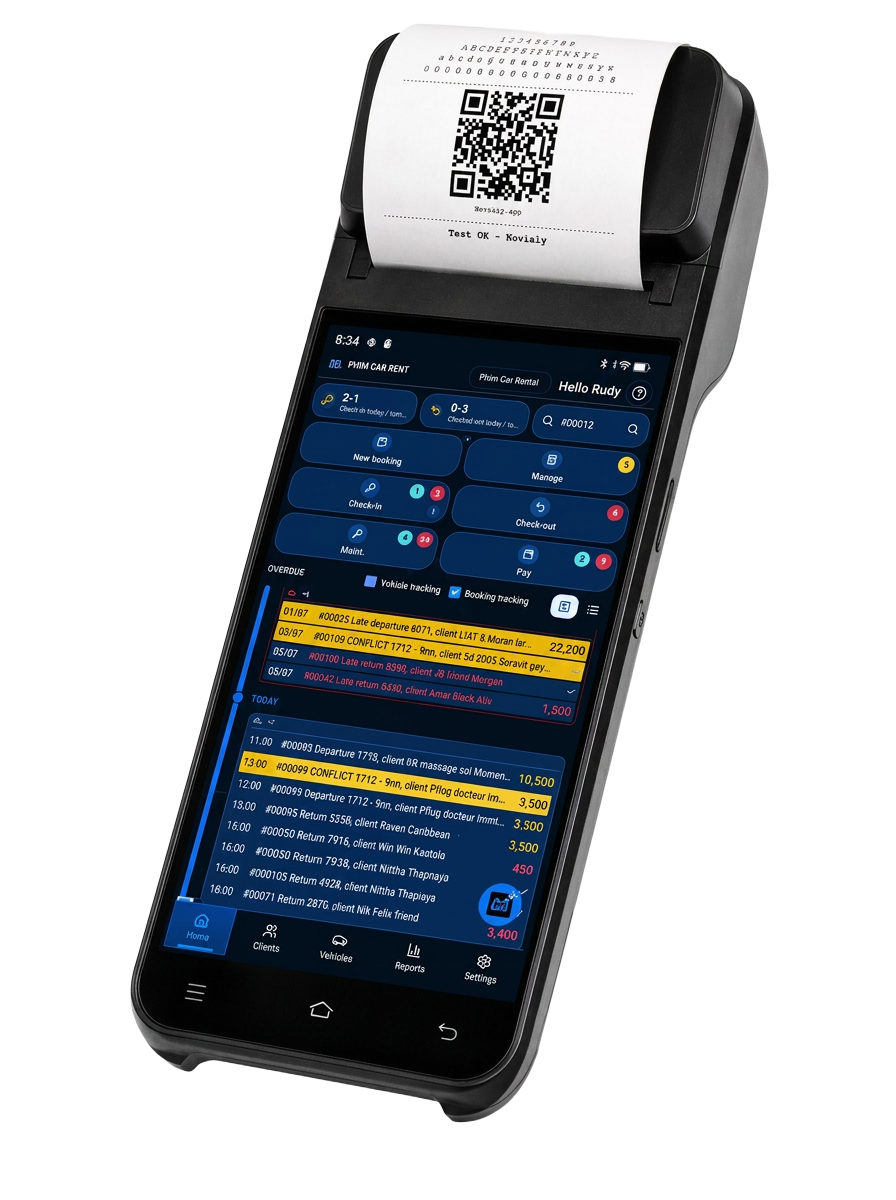 Terminal mobile Movialy avec imprimante et appareil photo intégrés